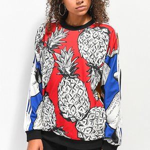 *Adidas x The Farm Company Tropical Pineapple Print Sweatshirt XXS